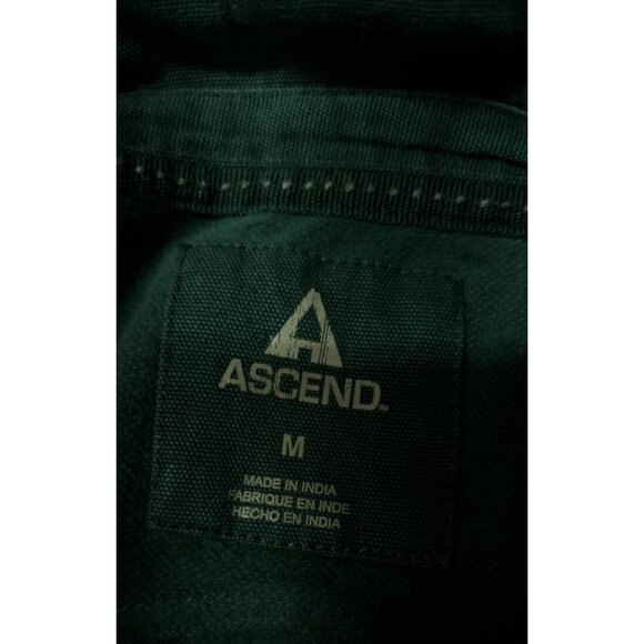 Ascend Mens Medium Green Canvas Textured 1/4 Zip Heavyweight Long Sleeve Shirt - Picture 11 of 13